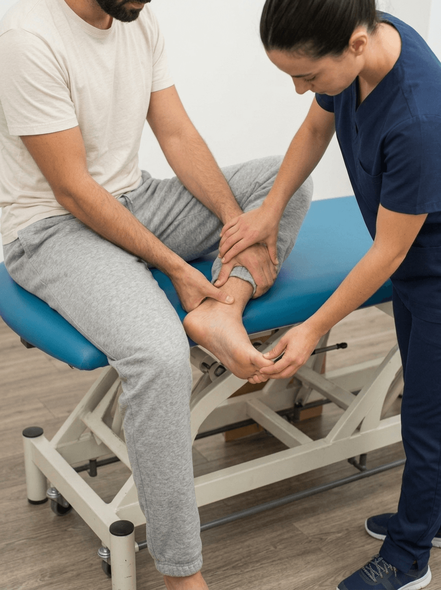 Professional therapist performing therapy